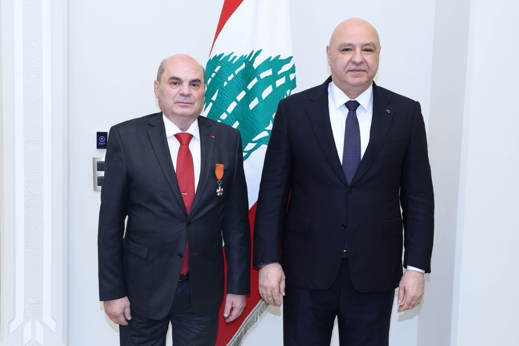 From left to Right: Dr. Michel Antoine Afram, Chairman of the Board and Director General of the Lebanese Agricultural Research Institute (LARI), and ICARDA Board Member; The President of Lebanon, H.E. Joseph Aoun.