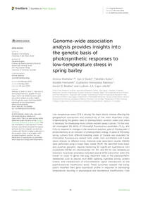 Genome-wide association analysis provides insights into the genetic basis of photosynthetic responses to low-temperature stress in spring barley