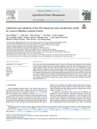 Calibration and validation of the FAO AquaCrop water productivity model for cassava (Manihot esculenta Crantz)