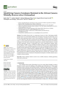 Identifying Cassava Genotypes Resistant to the African Cassava Whitefly, Bemisia tabaci (Gennadius)