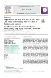 Experimental on-farm trials data of faba bean and wheat intercropping field validation in Lebanon and Morocco
