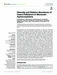 Diversity and Relative Abundance of Insect Pollinators in Moroccan Agroecosystems
