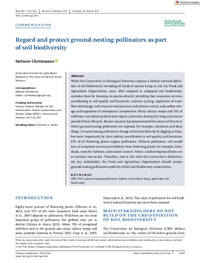 Regard and protect ground-nesting pollinators as part of soil biodiversity