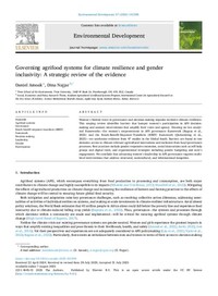 Governing agrifood systems for climate resilience and gender inclusivity: A strategic review of the evidence