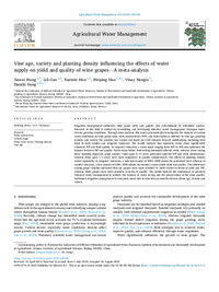 Vine age, variety and planting density influencing the effects of water supply on yield and quality of wine grapes—A meta-analysis
