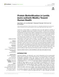 Protein Biofortification in Lentils (Lens culinaris Medik.) Toward Human Health