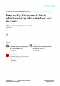 Direct seeding of Salsola vermiculata for rehabilitation of degraded arid and semi-arid rangelands