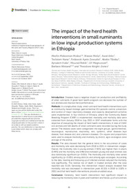 The impact of the herd health interventions in small ruminants in low input production systems in Ethiopia