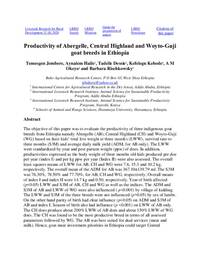 Productivity of Abergelle, Central Highland and Woyto-Guji goat breeds in Ethiopia