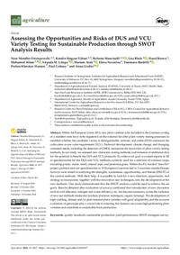 Assessing the Opportunities and Risks of DUS and VCU Variety Testing for Sustainable Production through SWOT Analysis Results