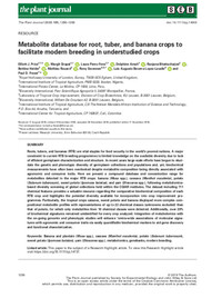 Metabolite database for root, tuber, and banana crops to facilitate modern breeding in understudied crops