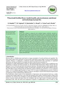 Wheat-lentil fortified flours: health benefits, physicochemical, nutritional and technological properties