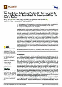 Can Small-Scale Dairy Farm Profitability Increase with the Use of Solar Energy Technology? An Experimental Study in Central Tunisia