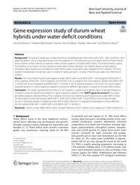 Gene expression study of durum wheat hybrids under water deficit conditions