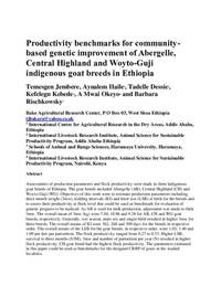 Productivity benchmarks for community-based genetic improvement of Abergelle, Central Highland and Woyto-Guji indigenous goat breeds in Ethiopia