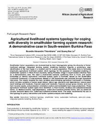 Agricultural livelihood systems typology for coping with diversity in smallholder farming system research: A demonstrative case in South-western Burkina Faso