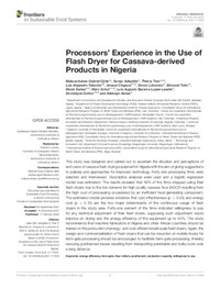 Processors' Experience in the Use of Flash Dryer for Cassava-derived Products in Nigeria