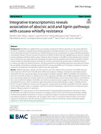 Integrative transcriptomics reveals association of abscisic acid and lignin pathways with cassava whitefly resistance