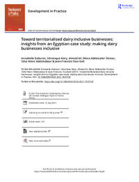 Toward territorialised dairy inclusive businesses: insights from an Egyptian case study: making dairy businesses inclusive
