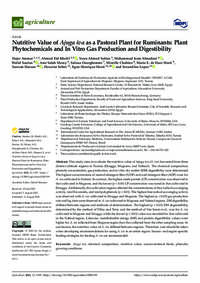 Nutritive Value of Ajuga iva as a Pastoral Plant for Ruminants: Plant Phytochemicals and In Vitro Gas Production and Digestibility
