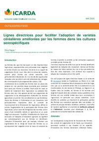 Lignes directrices pour faciliter l'adoption de variétés céréalières améliorées par les femmes dans les cultures sexospécifiques     