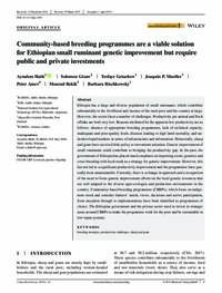 Community‐based breeding programmes are a viable solution for Ethiopian small ruminant genetic improvement but require public and private investments