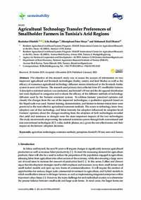 Agricultural Technology Transfer Preferences of Smallholder Farmers in Tunisia’s Arid Regions