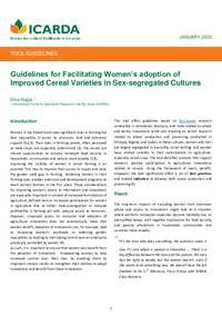 Guidelines for Facilitating Women’s adoption of Improved Cereal Varieties in Sex-segregated Cultures 