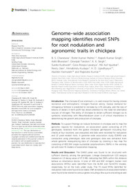 Genome-wide association mapping identifies novel SNPs for root nodulation and agronomic traits in chickpea
