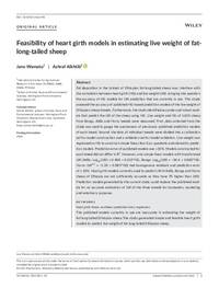 Feasibility of heart girth models in estimating live weight of fat-long-tailed sheep