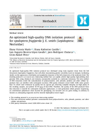 An optimized high-quality DNA isolation protocol for spodoptera frugiperda J. E. smith (Lepidoptera: Noctuidae)