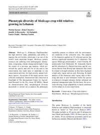 Phenotypic diversity of Medicago crop wild relatives growing in Lebanon