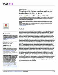 Climate And Landscape Mediate Patterns Of Low Lentil Productivity In Nepal