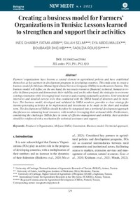 Creating a business model for Farmers’ Organizations in Tunisia: Lessons learned to strengthen and support their activities