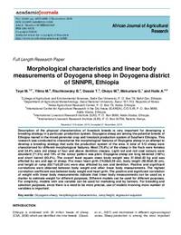 Morphological characteristics and linear body measurements of Doyogena sheep in Doyogena district of SNNPR, Ethiopia