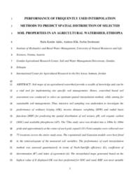 Performance of frequently used interpolation methods to predict spatial distribution of selected soil properties in an agricultural watershed in Ethiopia