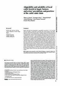 Adaptability and suitability of local cattle breeds in Egypt: Farmers and actors’ perceptions and practices of the cattle value chain