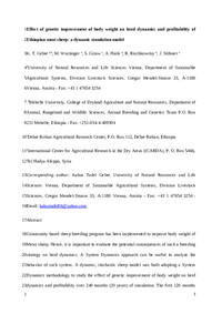 Effect of genetic improvement of body weight on herddynamics and profitability of Ethiopian meat sheep: Adynamic simulation model