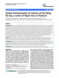 Spatial characterization of colonies of the flying fox bat, a carrier of Nipah Virus in Thailand