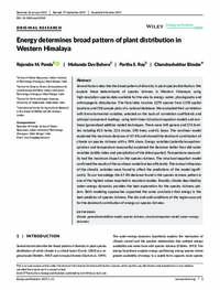 Energy determines broad pattern of plant distribution in Western Himalaya