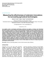 Measuring the effectiveness of extension innovations for out-scaling agricultural technologies