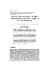 Predictive Characterization of ICARDA Genebank Barley Accessions sing FIGS and Machine Learning