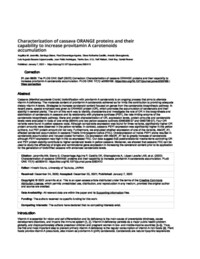Characterization of cassava ORANGE proteins and their capability to increase provitamin A carotenoids accumulation