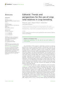 Editorial: Trends and perspectives for the use of crop wild relatives in crop breeding