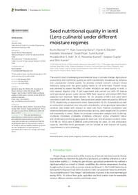 Seed nutritional quality in lentil (Lens culinaris) under different moisture regimes