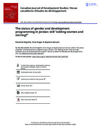 The status of gender and development programming in Jordan: still “adding women and stirring?”