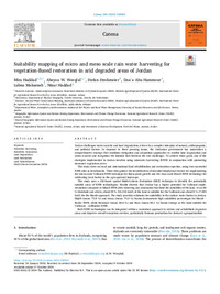 Suitability mapping of micro and meso scale rain water harvesting for vegetation-Based restoration in arid degraded areas of Jordan
