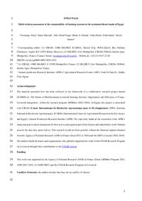 Multi-criteria assessment of the sustainability of farming systems in the reclaimed desert lands of Egypt