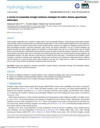 A review of sustainable drought resilience strategies for India's diverse agroclimatic landscapes