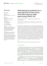 Methodological guidelines for a rapid appraisal of agricultural innovation systems under agroecology (RAAIS-AE)